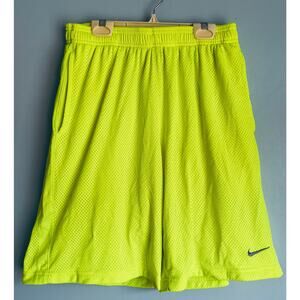 Nike Dri-Fit Basketball Shorts Mesh Yellow Men's Large